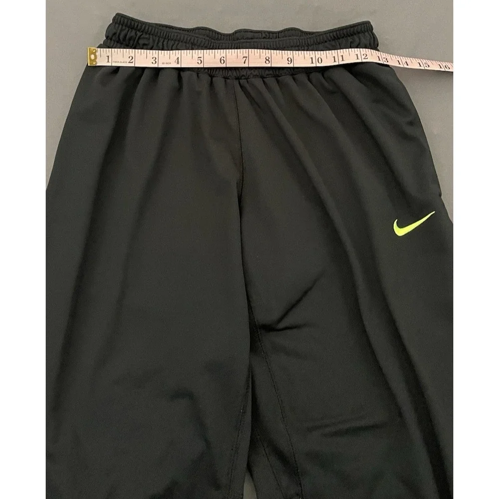 Dri Fit Nike Athletic Pants Mens Size Medium Black Green Ankles Zip Drawstring